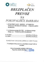 Prevoz na pokopališče ob 1. novembru